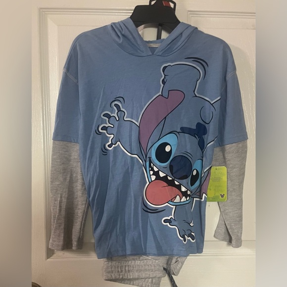 Disney Kids Blue and Gray Stitch Outfit with Hood! NWT! Size 8. - Picture 1 of 5